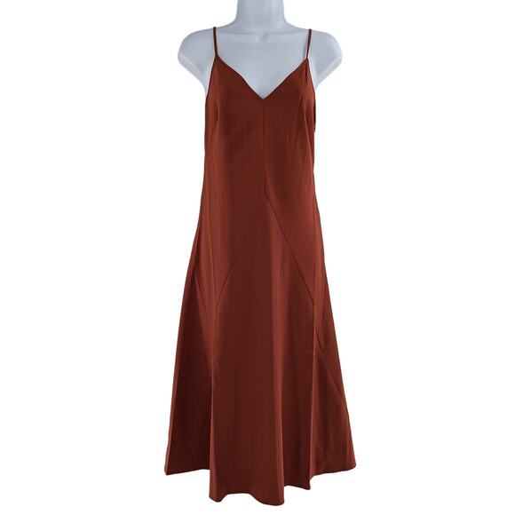 Thakoon Rust Sleeveless Midi Slip Dress Size 2 - Picture 14 of 16
